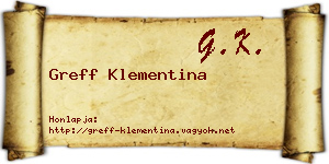 Greff Klementina névjegykártya